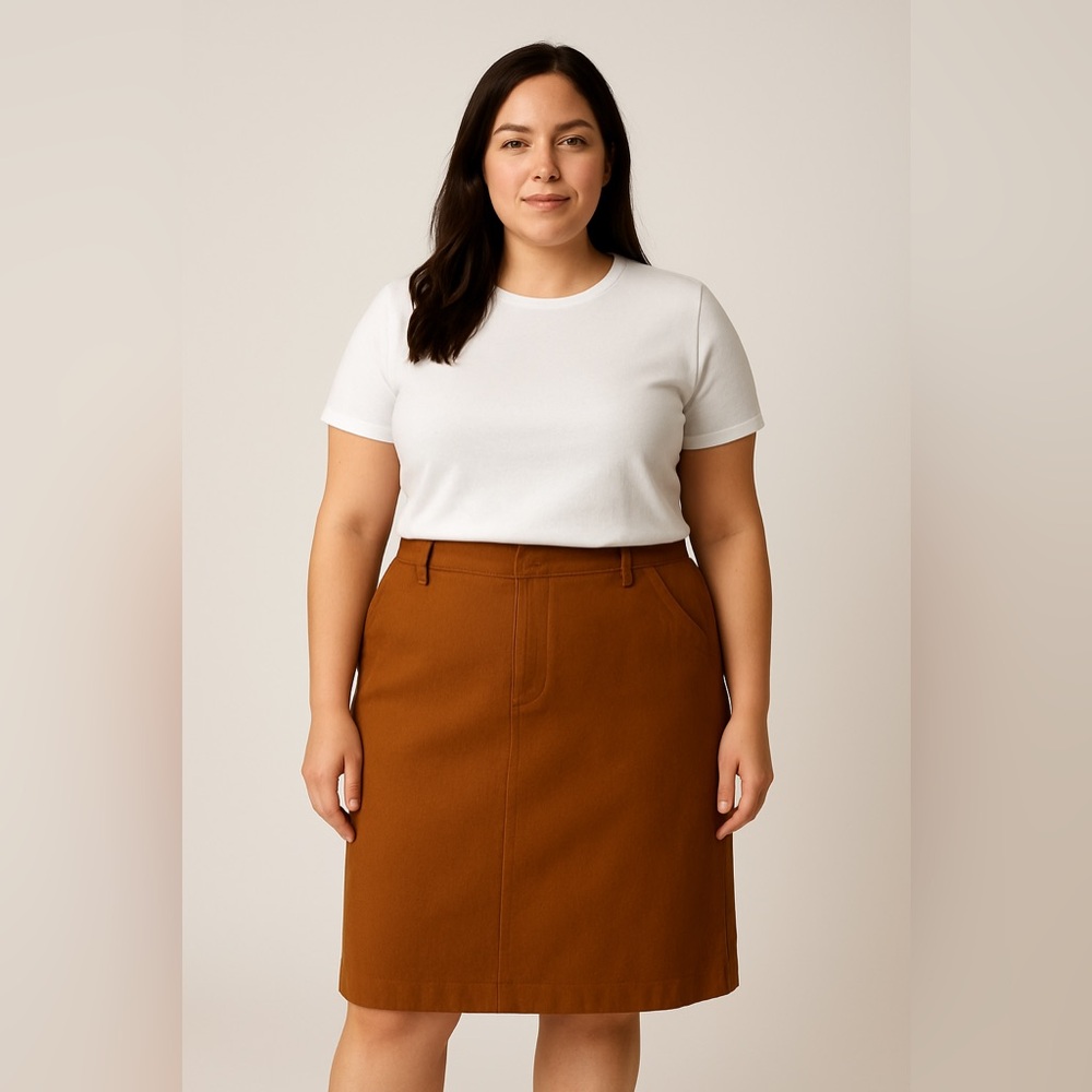 Vintage Relance Women’s Brown Wool-Blend Pencil Skirt Made in Canada Size 16